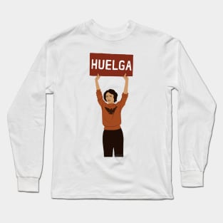 Dolores Huerta Labor Hero Illustration Long Sleeve T-Shirt